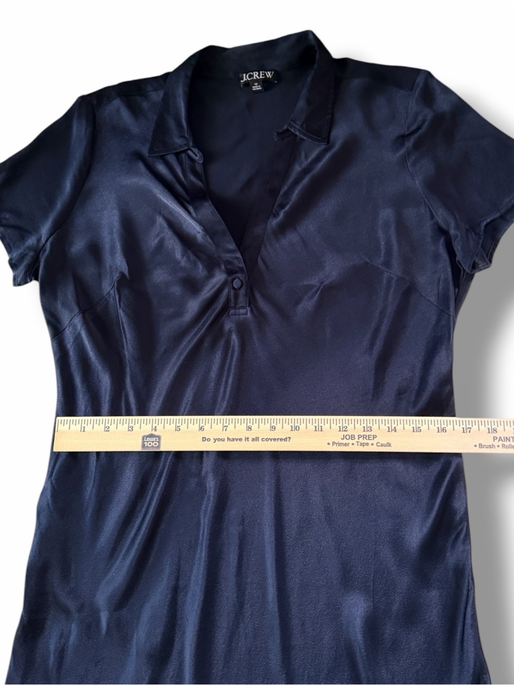 J. Crew Short Sleeve Maxi Slip Dress in Luster Crepe Navy Blue Size 12 - Picture 6 of 9
